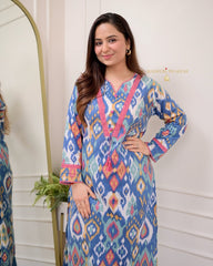 Premium Cotton Printed Designer Kurti With Bottom Set
