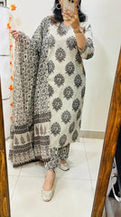 Beautiful kurti pant dupatta set in Premium Rich Cotton