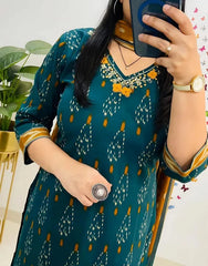 Pure-Cotton-Ikkat-Printed-Kurit-Set