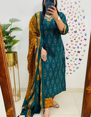 Pure-Cotton-Ikkat-Printed-Kurit-Set